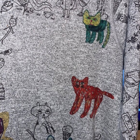 Inoah Womens Top Pant Set Size Small Gray Tunic Animal Print Harem USA - Picture 4 of 12